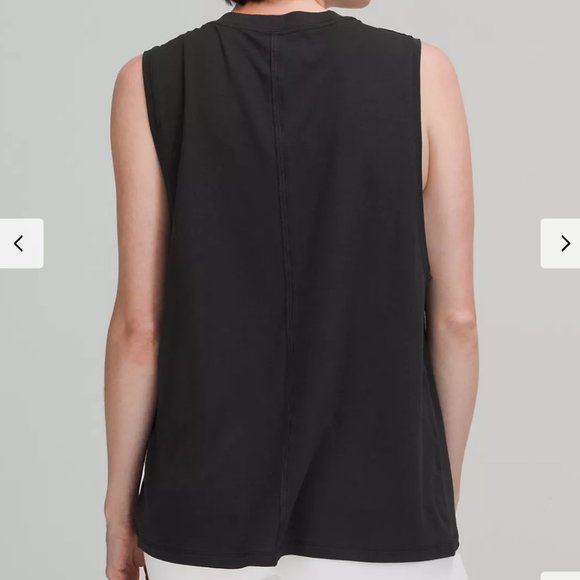 NWT LULULEMON LOGO All Yours TANK BLACK WHITE - Picture 2 of 3